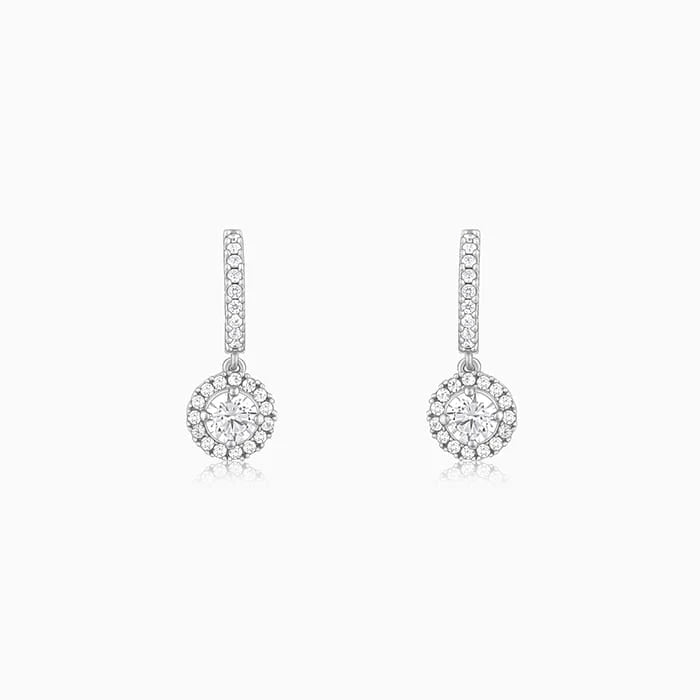 Silver Zircon Drizzle Drop Earrings