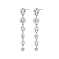Arvaleeff 925 Silver Earrings with Line Floral