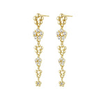 Arvaleeff 925 Silver Earrings with Line Floral