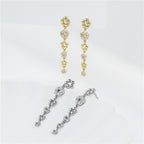 Arvaleeff 925 Silver Earrings with Line Floral