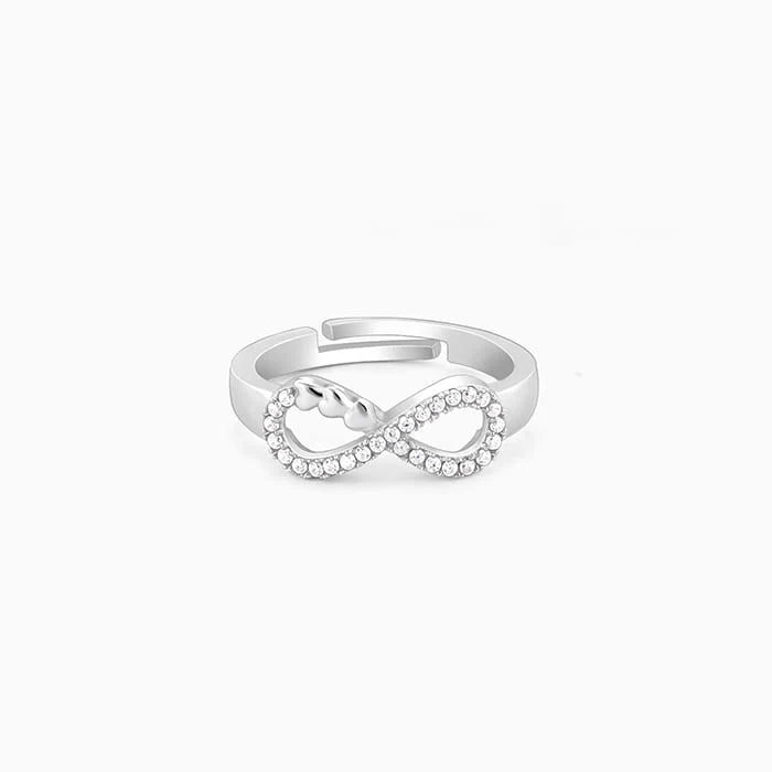 Silver Infinity Heart Ring