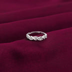 Silver Zircon Winding Wave Ring