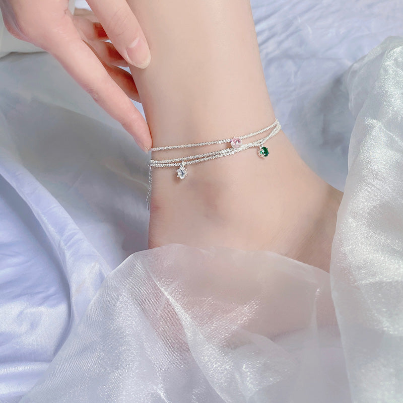 Casual Solid Color 925 Sterling Silver Anklet