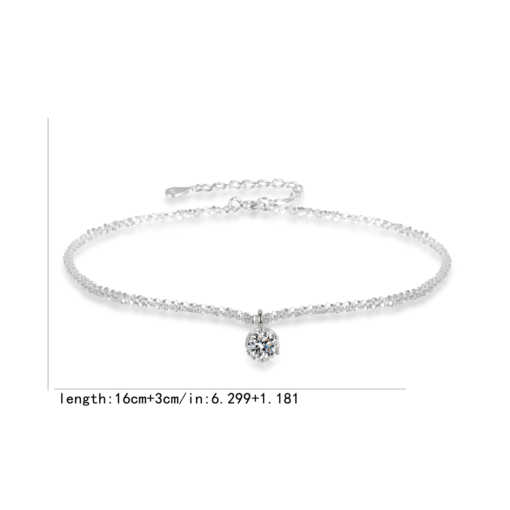 Casual Solid Color 925 Sterling Silver Anklet