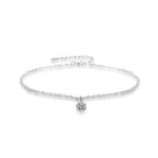 Casual Solid Color 925 Sterling Silver Anklet