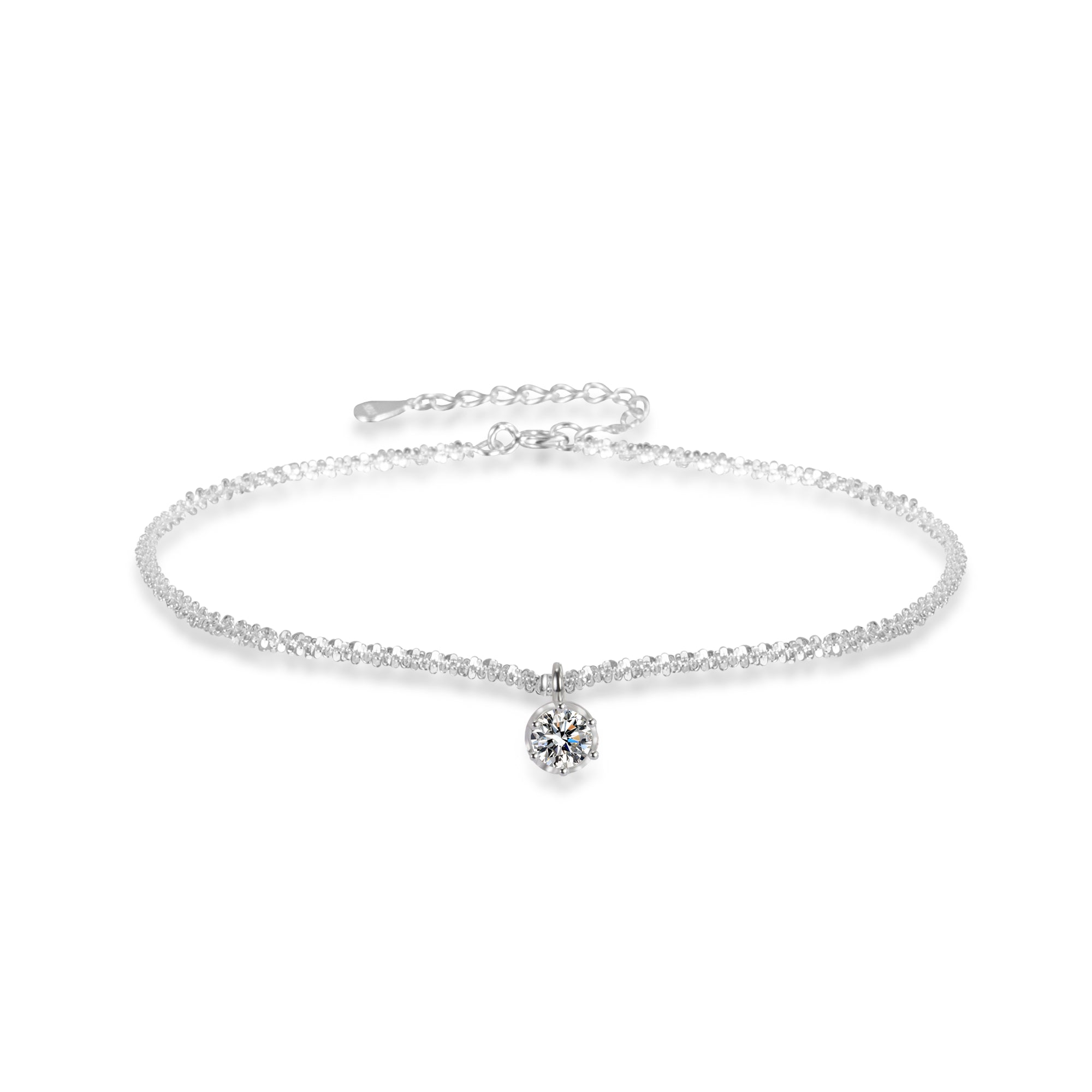 Casual Solid Color 925 Sterling Silver Anklet