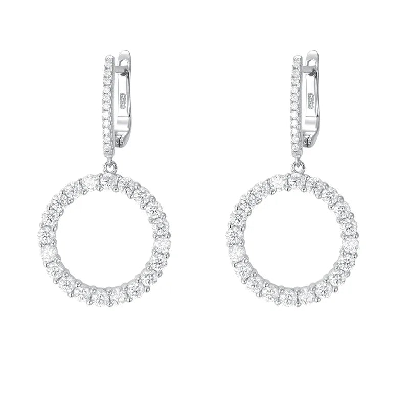 Drop Geometric Earrings Silver 925 Sterling