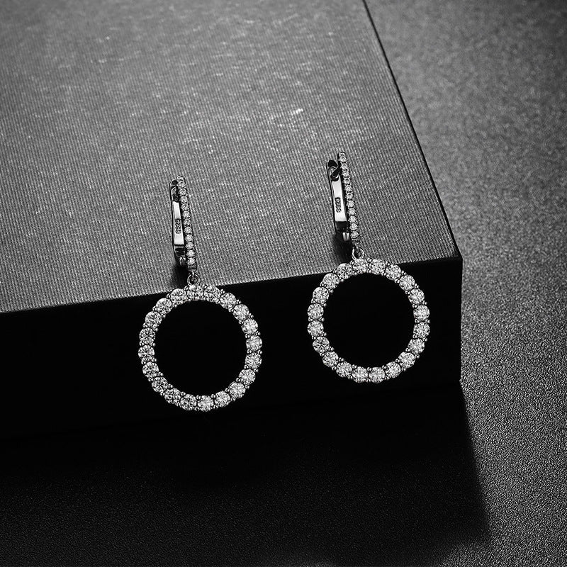Drop Geometric Earrings Silver 925 Sterling