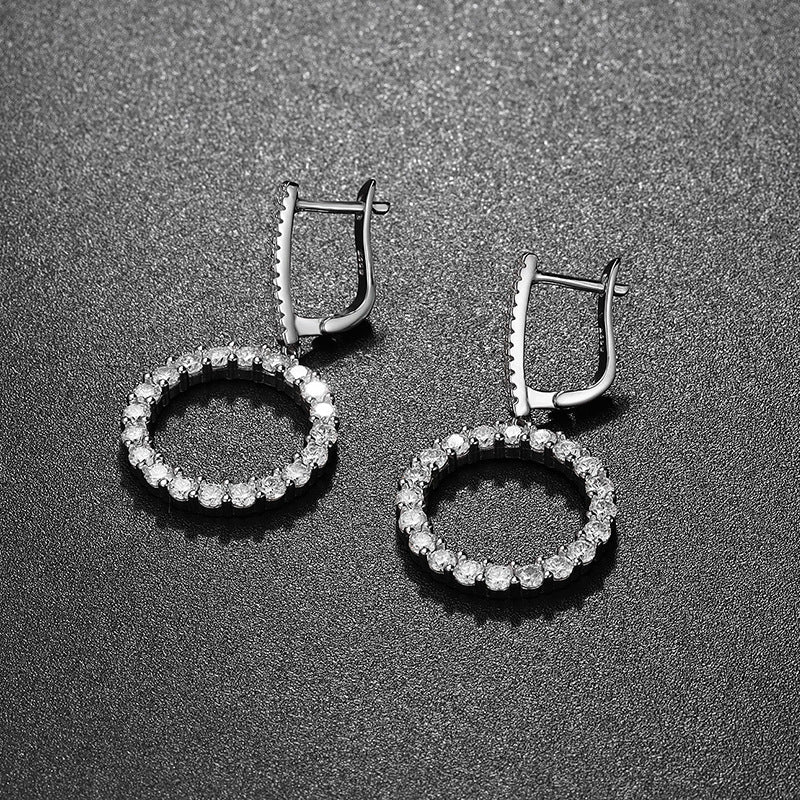Drop Geometric Earrings Silver 925 Sterling