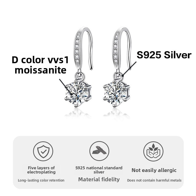 Classic Six Claw Moissanite Earrings