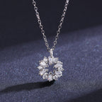 Snowflake Zircon 925 Sterling Silver Pendant Necklace