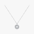 Snowflake Zircon 925 Sterling Silver Pendant Necklace